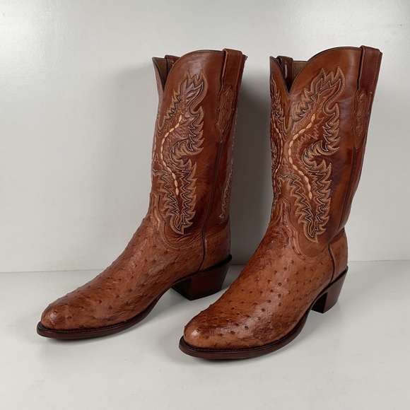 Lucchese Other - Lucchese 2000 Full Quill Ostrich Cowboy Boots | Barnwood | Exotic | Men’s 11 D